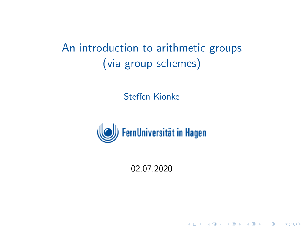 An Introduction to Arithmetic Groups (Via Group Schemes)