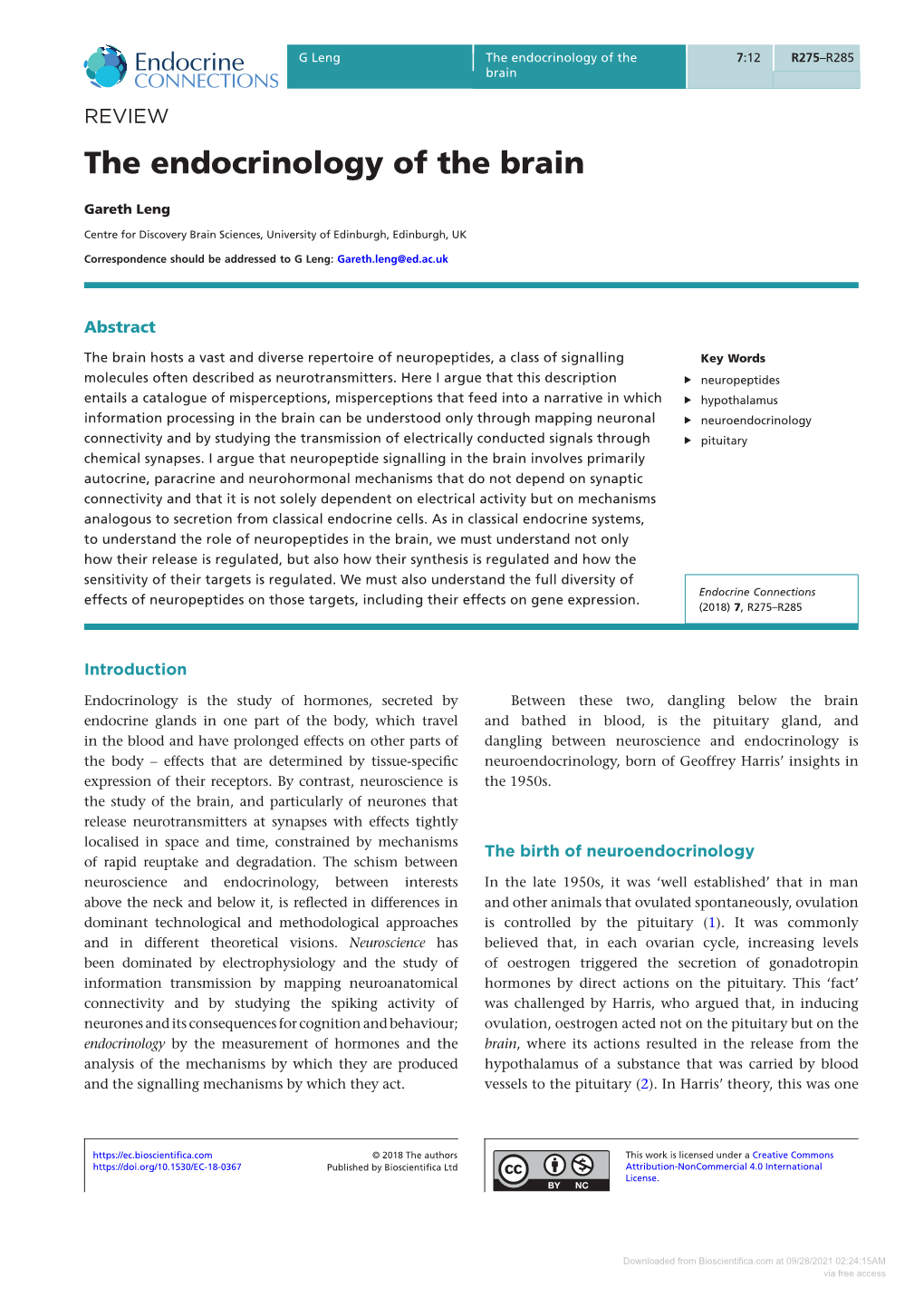 The Endocrinology of the Brain