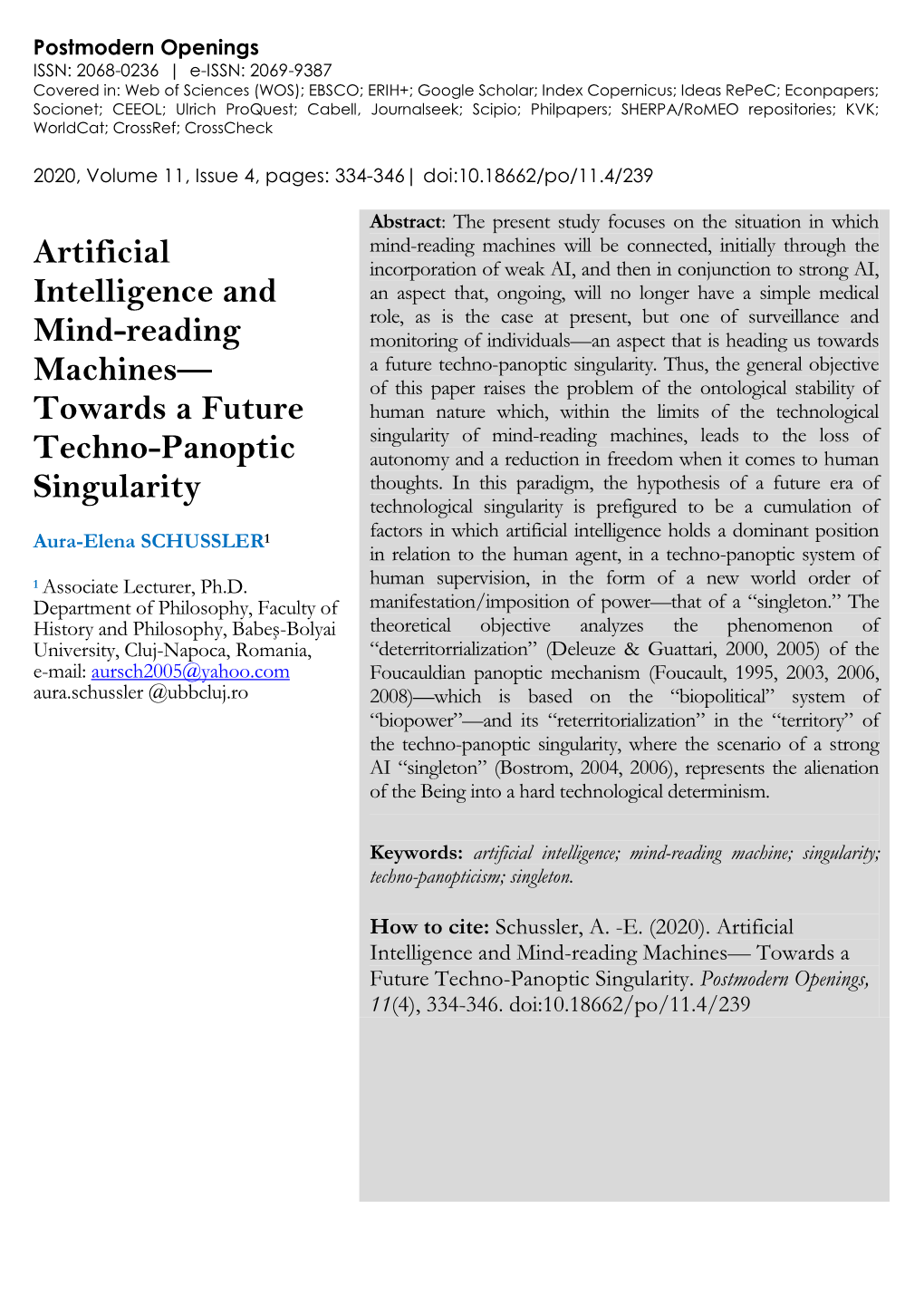 Artificial Intelligence and Mind-Reading Machines— Towards a Future Techno-Panoptic Singularity