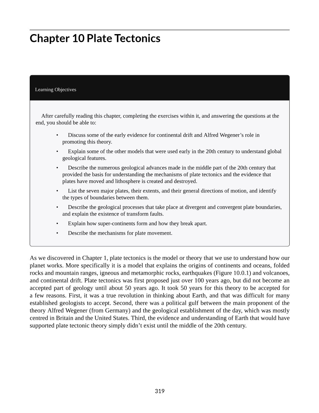 Chapter 10 Plate Tectonics