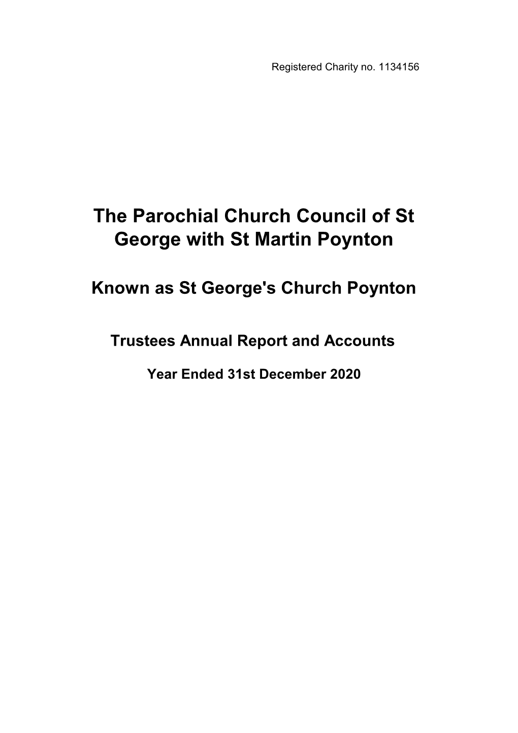 The Parochial Church Council of St George with St Martin Poynton
