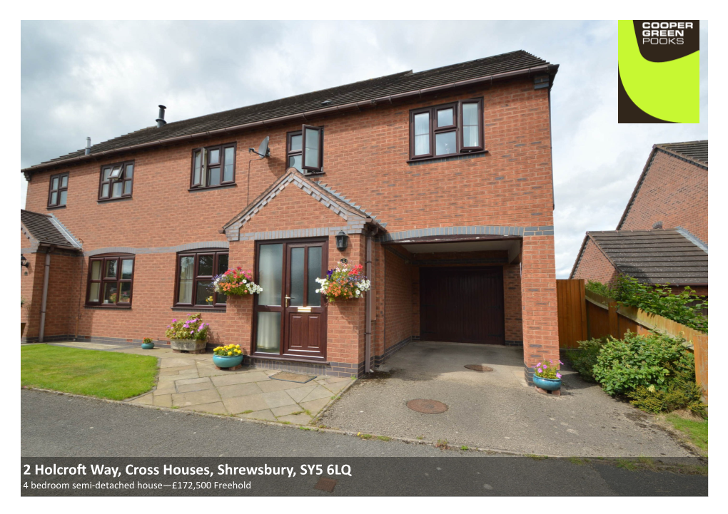 2 Holcroft Way, Cross Houses, Shrewsbury, SY5