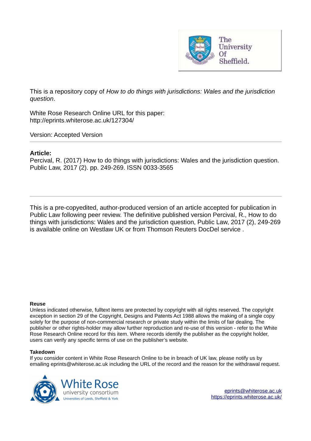 Wales and the Jurisdiction Question