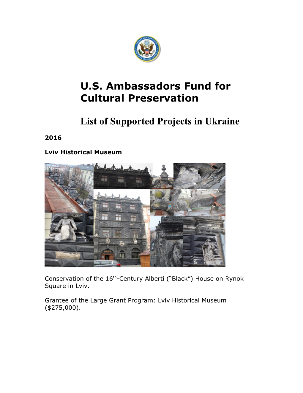 U.S. Ambassadors Fund for Cultural Preservation