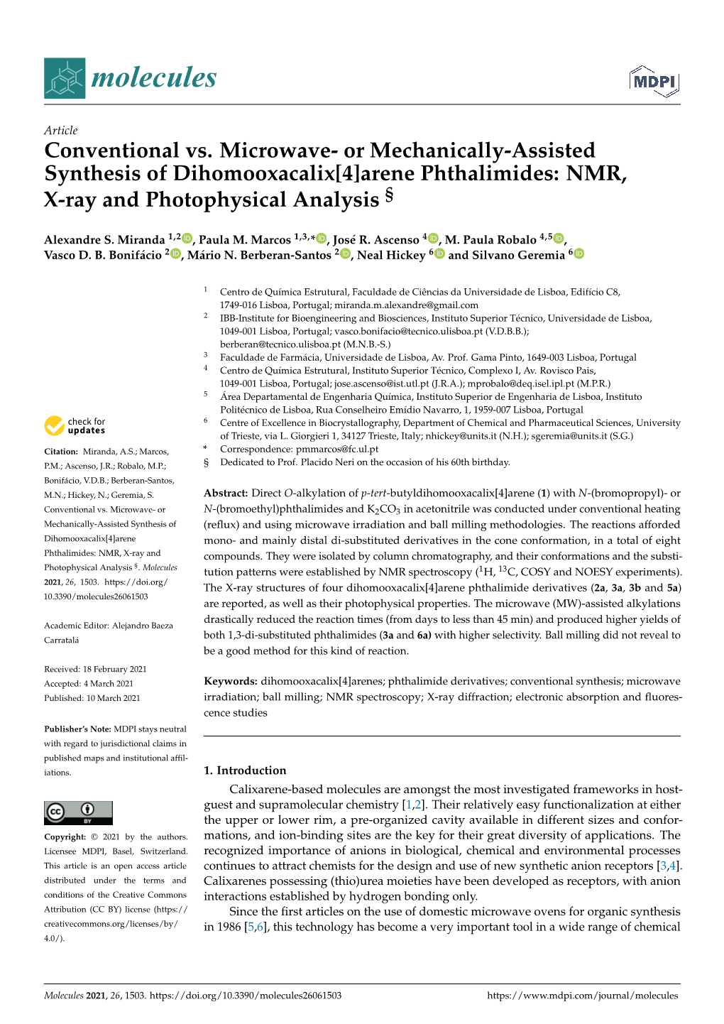 Arene Phthalimides: NMR, X-Ray and Photophysical Analysis §