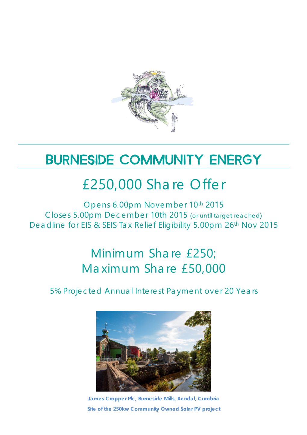 BURNESIDE COMMUNITY ENERGY £250,000 Share Offer