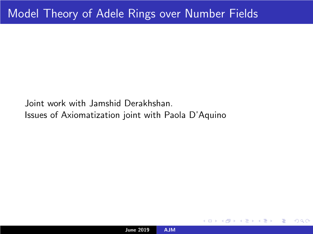 Model Theory of Adele Rings Over Number Fields