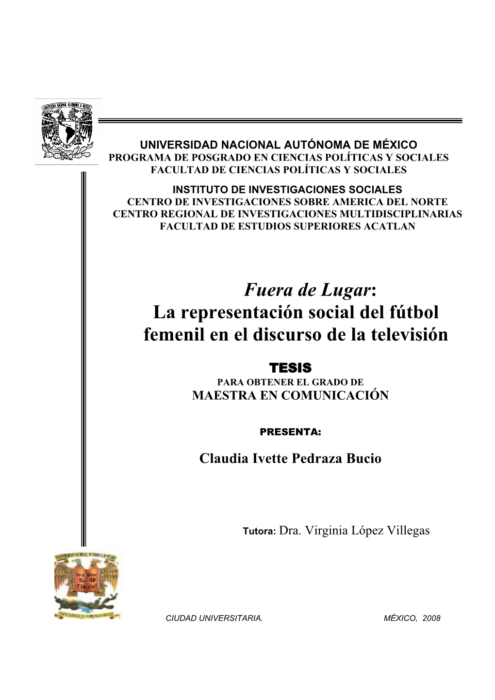 La Representación Social Del Fútbol Femenil En El Discurso De La Televisión