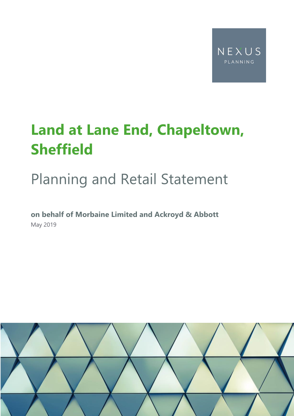 Land at Lane End, Chapeltown, Sheffield Planning and Retail Statement