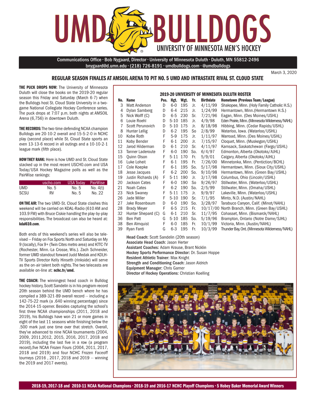 University of Minnesota Men's Hockey