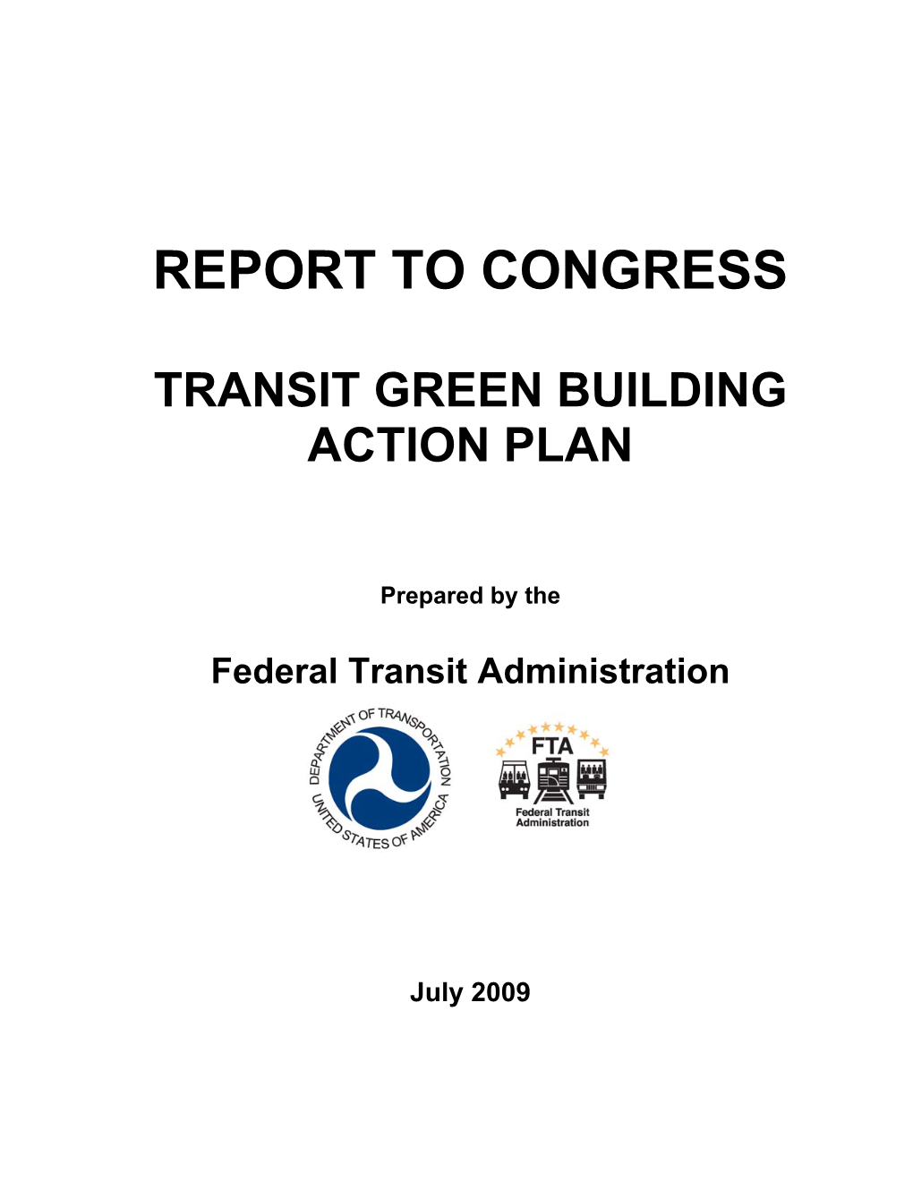 Report to Congress: Transit Green Building Plan