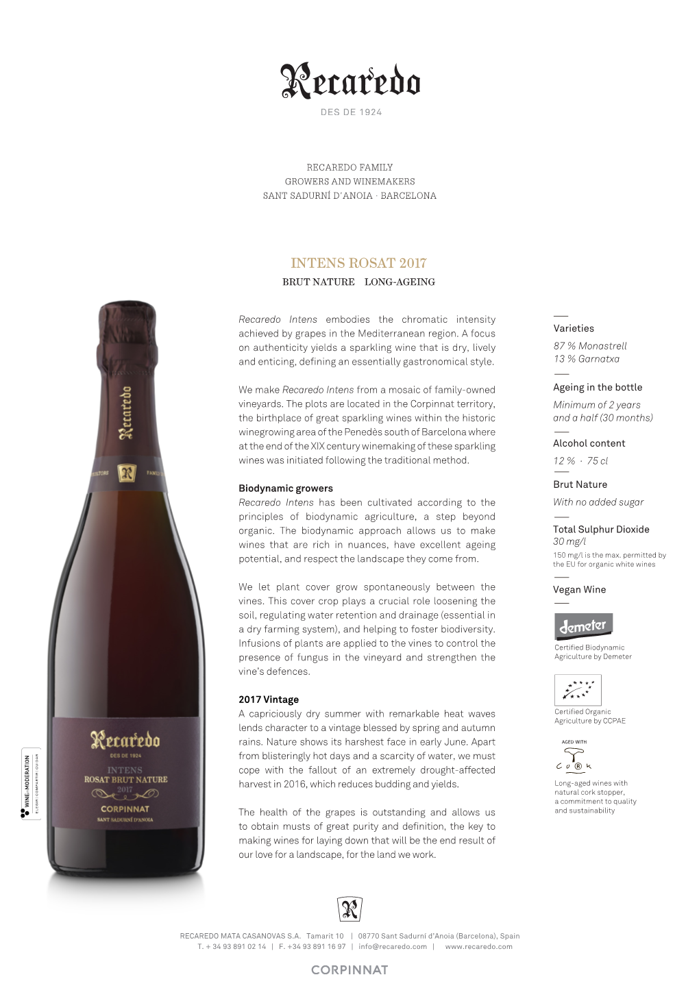 Intens Rosat 2017 Brut Nature Long-Ageing