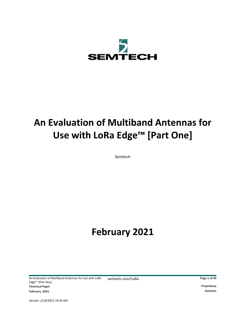 An Evaluation of Multiband Antennas for Use with Lora Edge™ [Part One]