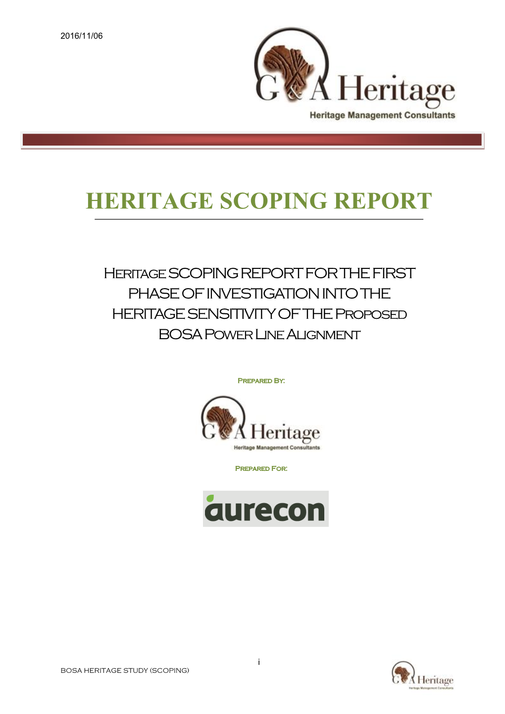 Heritage Scoping Report
