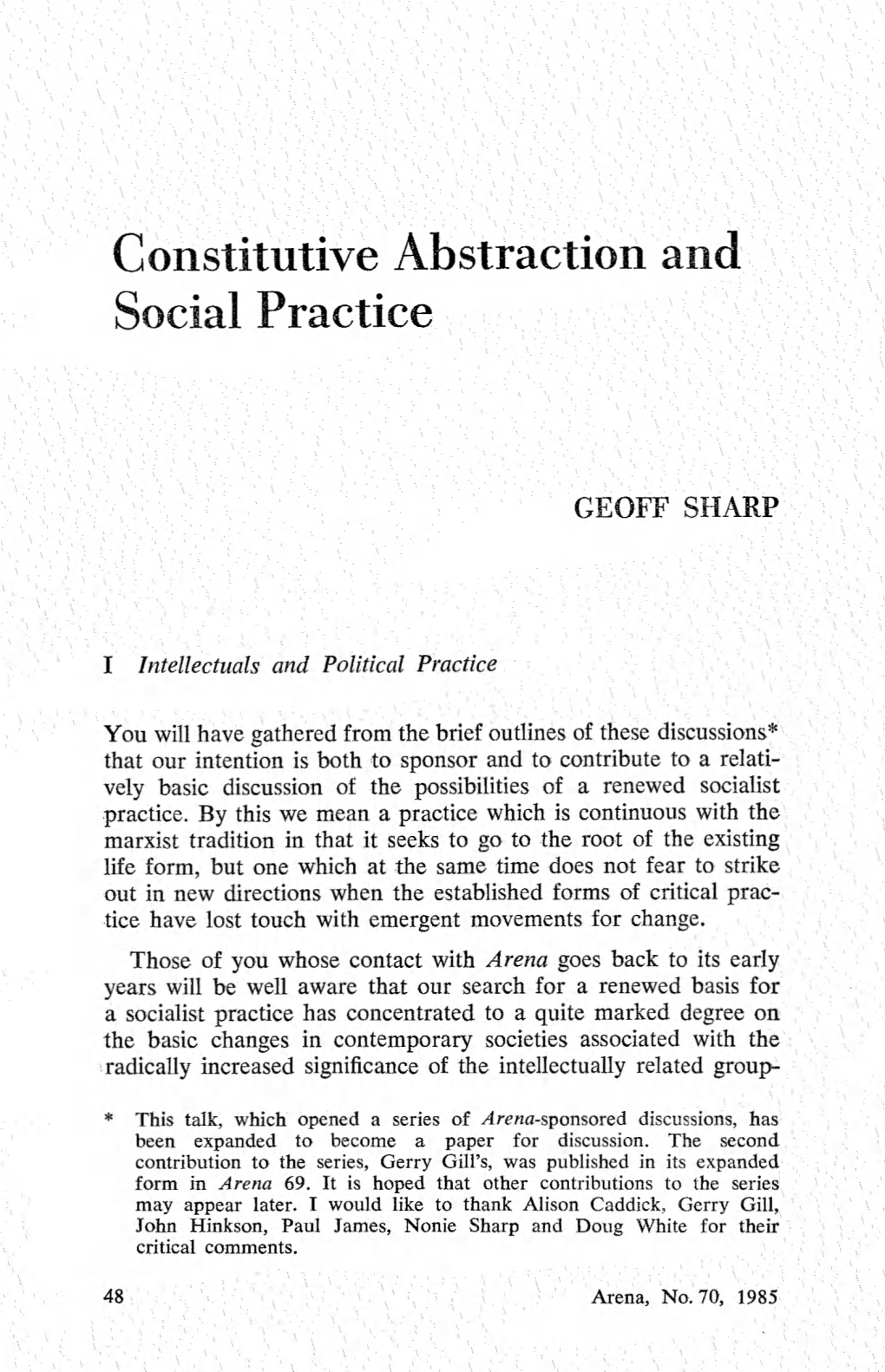 Constitutive Abstraction and Social Practice