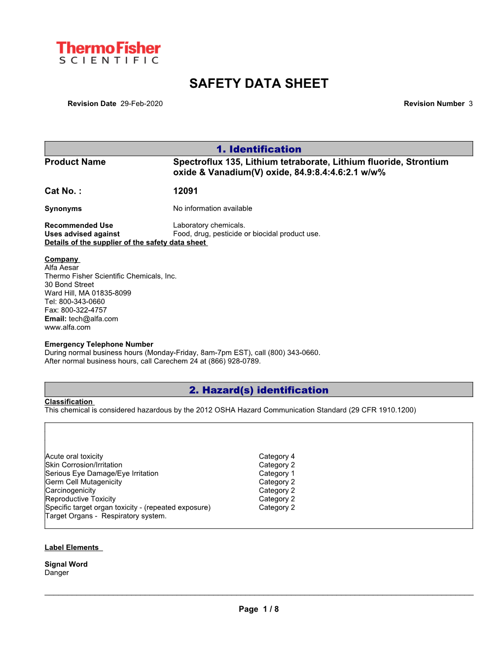 Safety Data Sheet