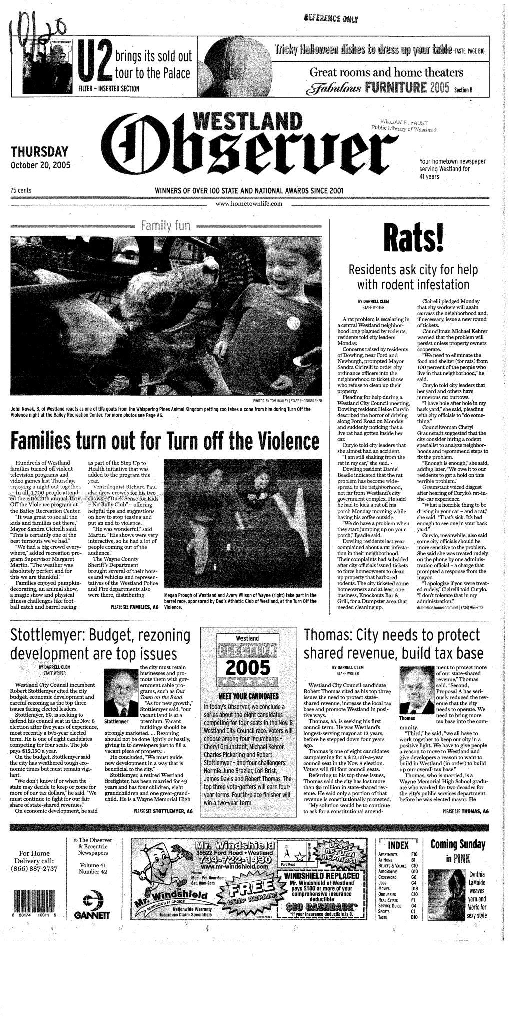 October 20,2005 LOCAL NEWS Wwivjibmeuiwniife.Com Observer Wins + ** Press Awards