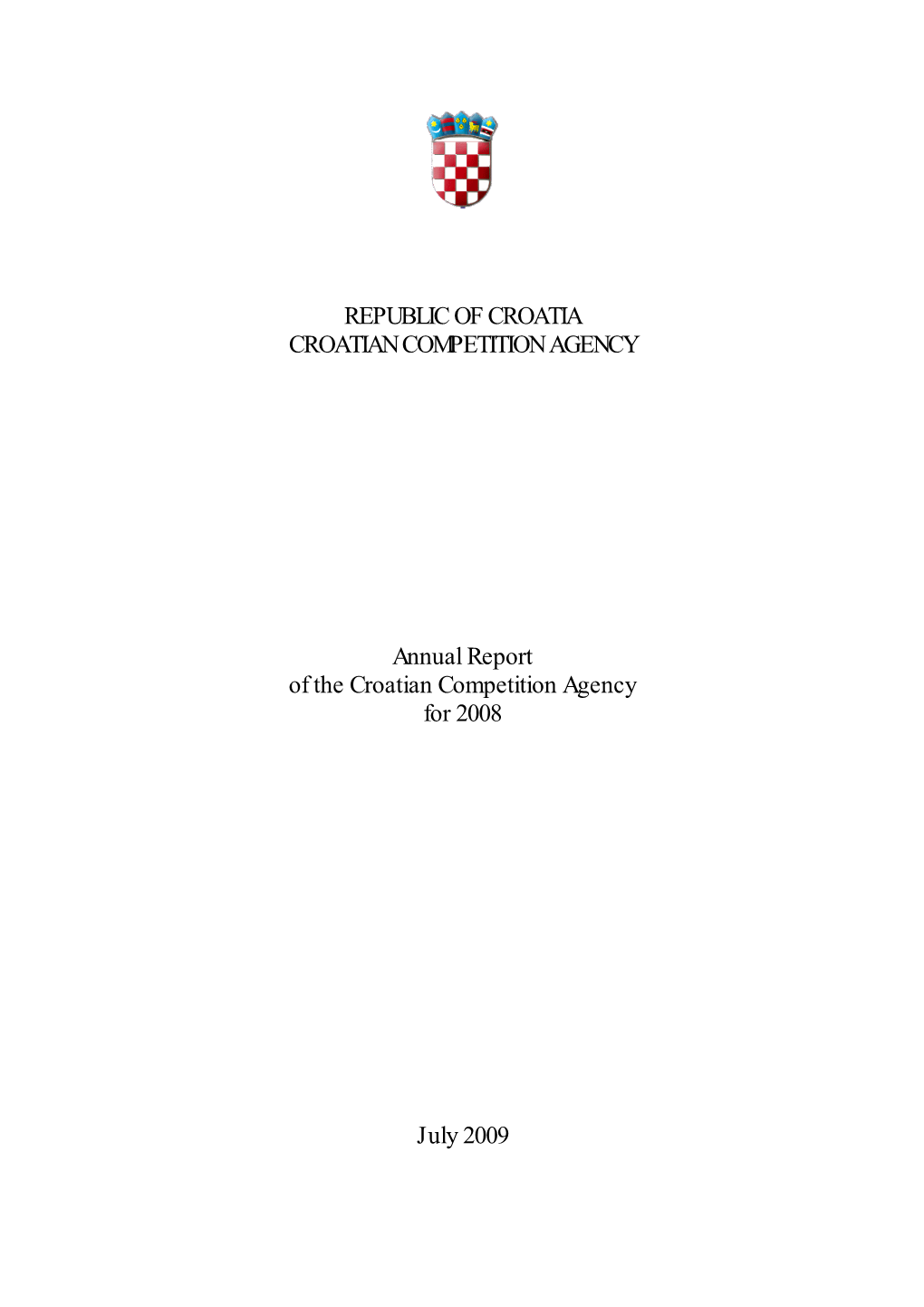 2. Activities of the Croatian Competition Agency in 2008