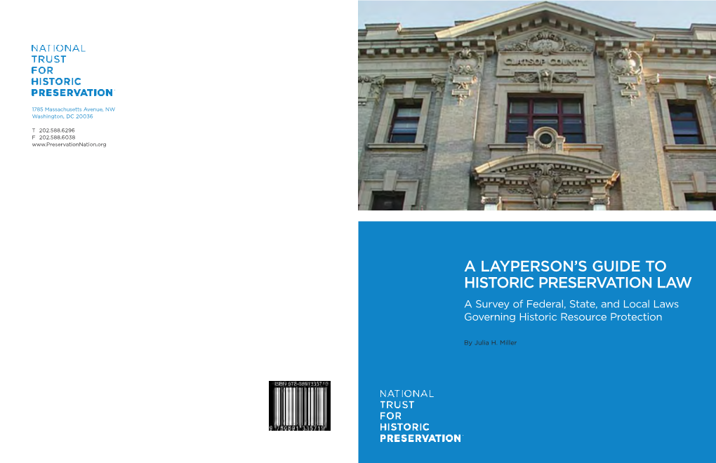 A Layperson's Guide to Historic Preservation