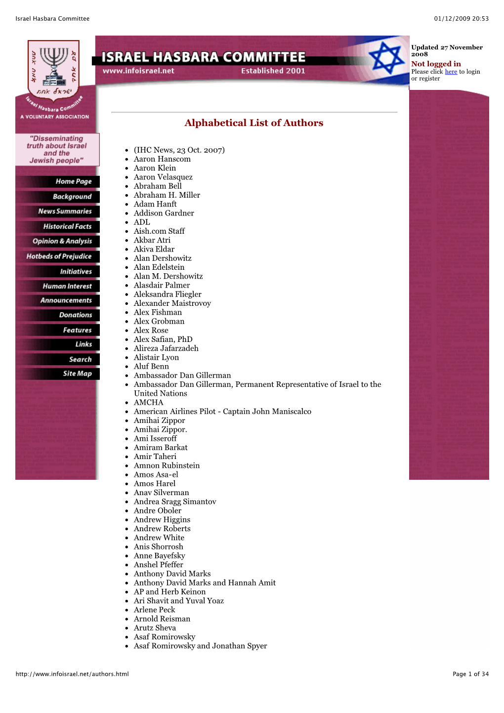 Israel Hasbara Committee 01/12/2009 20:53