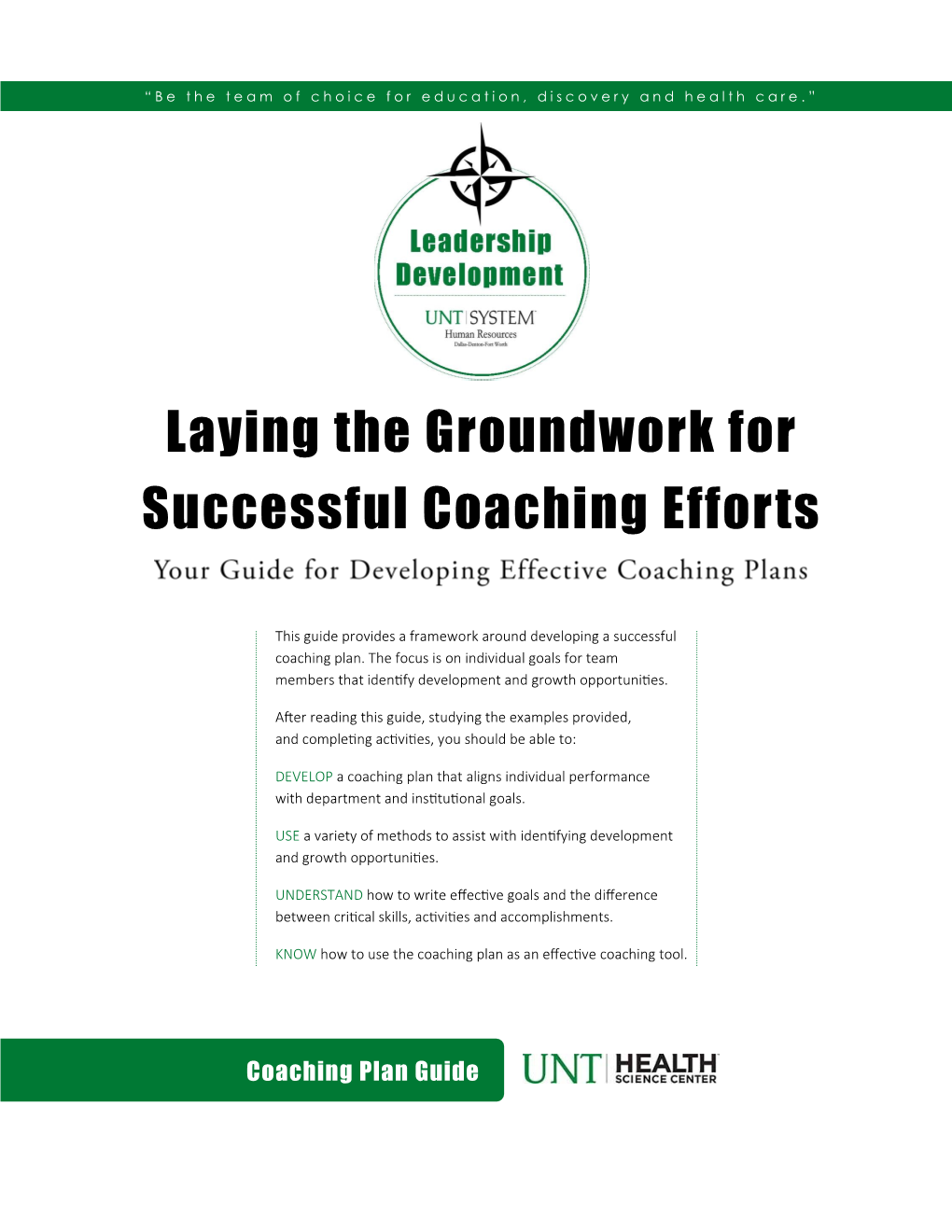Laying the Groundwork for Successful Coaching Efforts