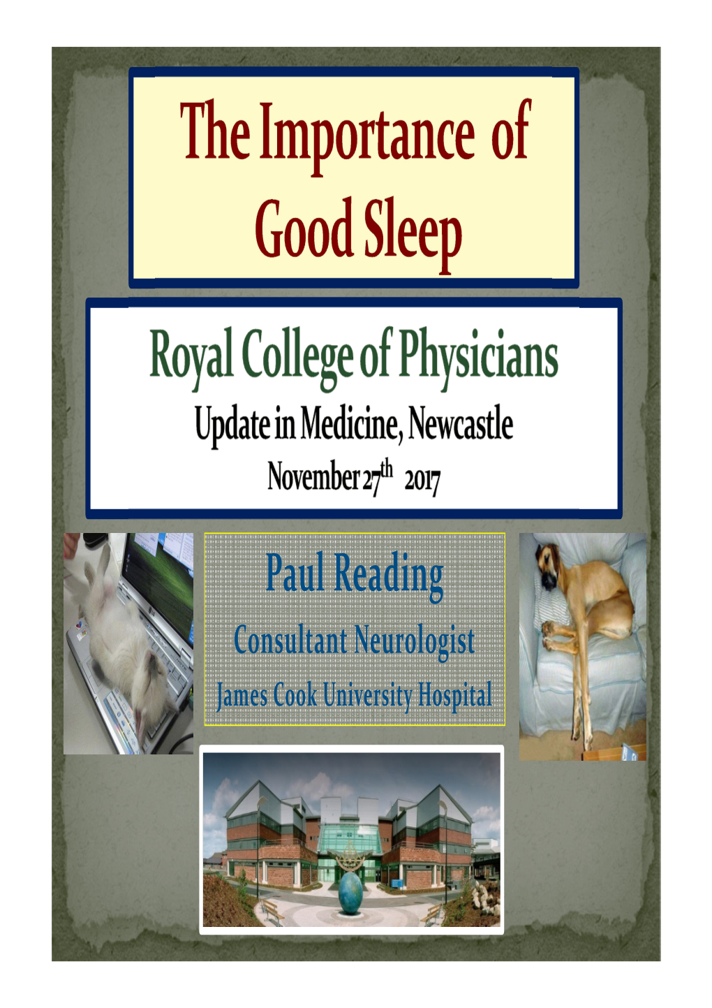 Paul Reading Consultant Neurologist James Cook University Hospital Journal of the Canadian Medical Association, 2006 ∑ I