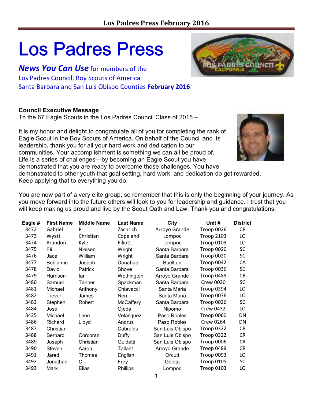 Los Padres Press February 2016