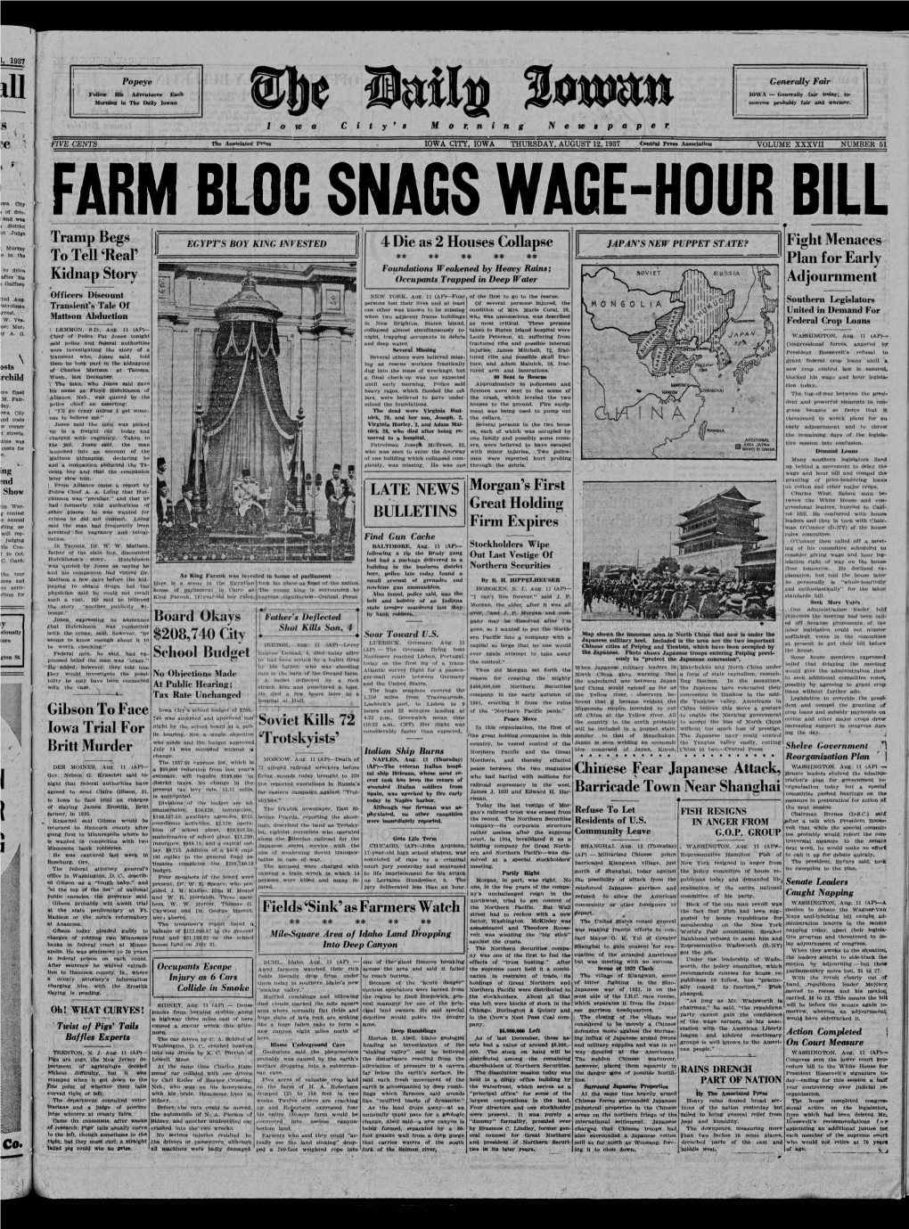 Daily Iowan (Iowa City, Iowa), 1937-08-12