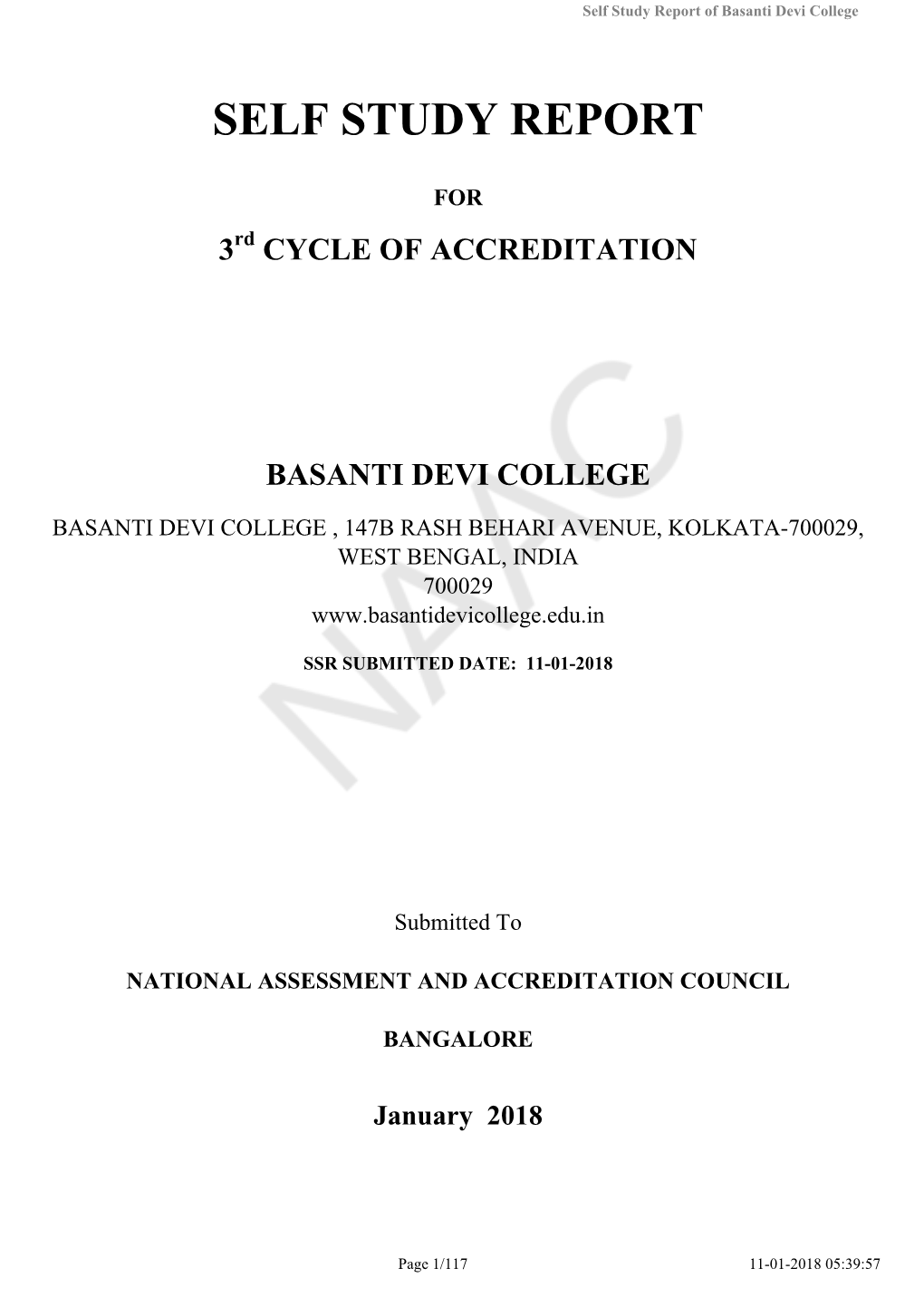 Self Study Report of Basanti Devi College