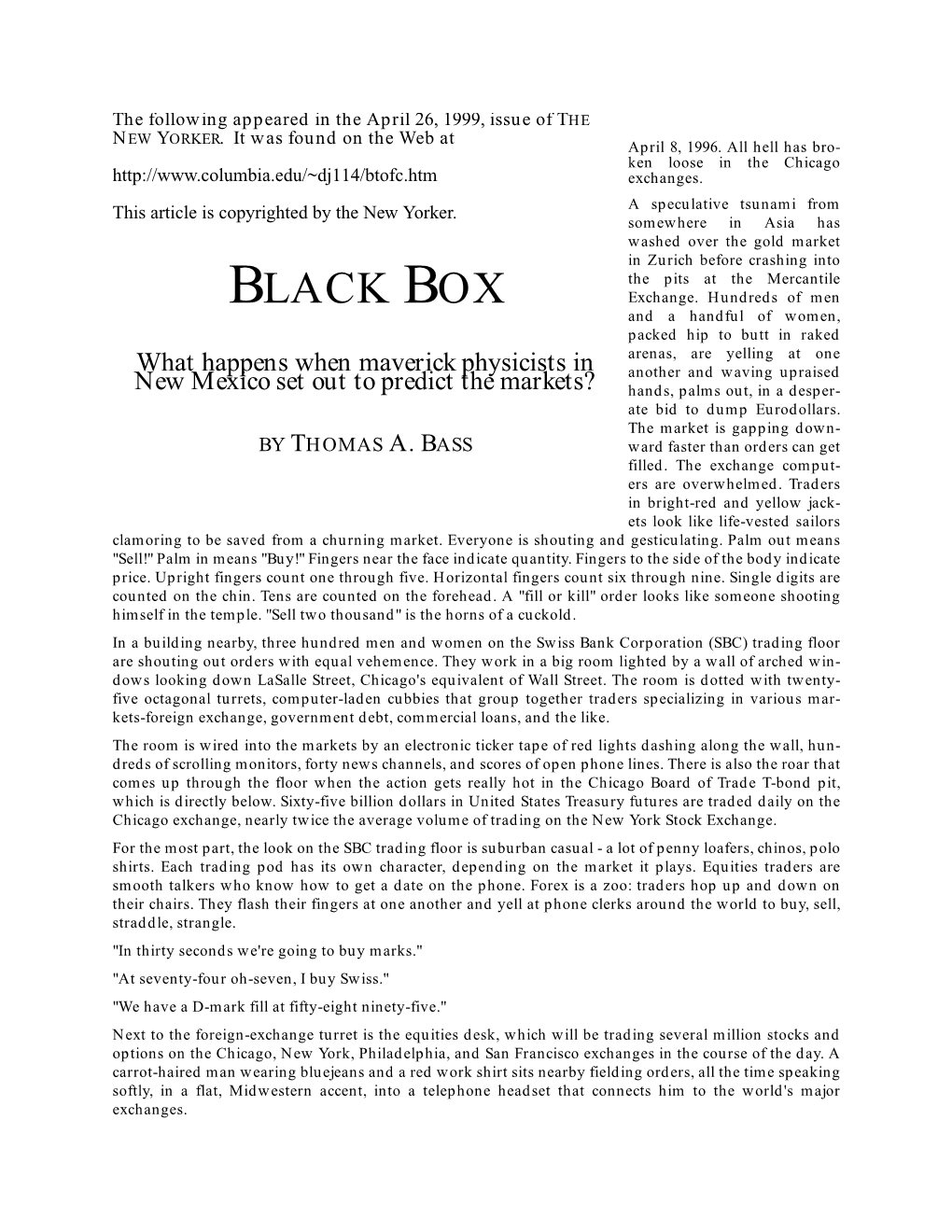 BLACK BOX Exchange