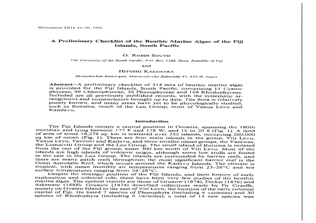 Fiji Islands, and Their History of Early Early of History Their and Islands, Fiji the of Position Strategic the Despite