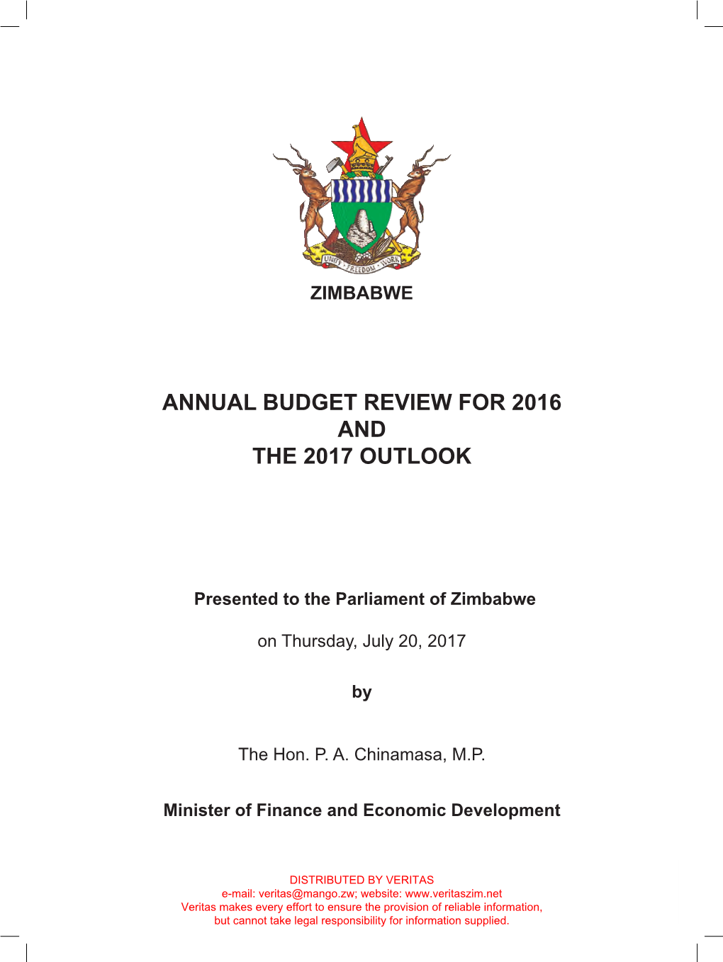 Annual Budget Review for 2016 and the 2017 Outlook