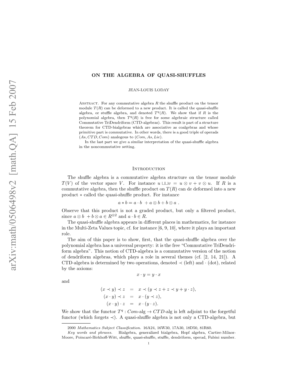 [Math.QA] 15 Feb 2007