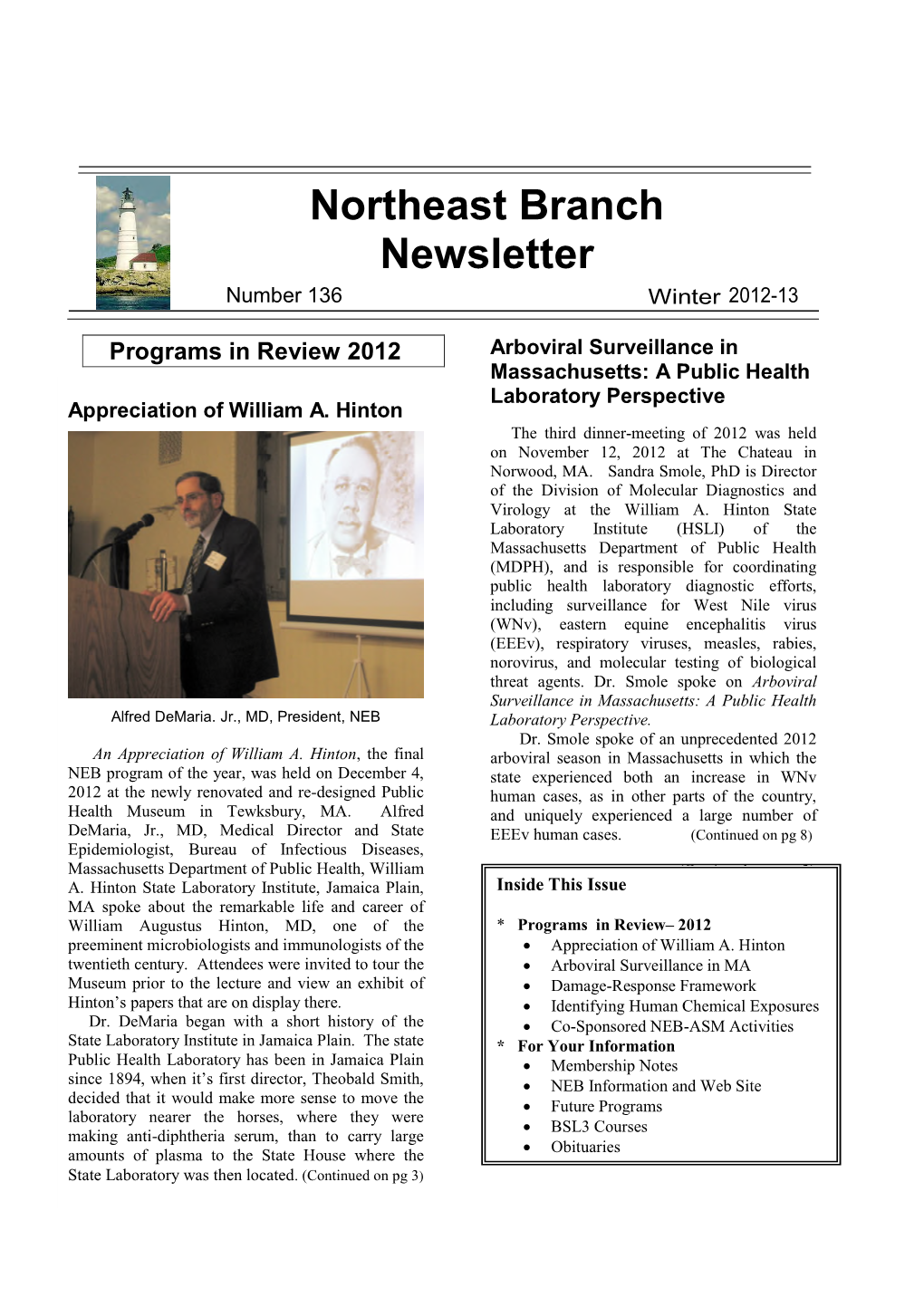 2013 Newslette