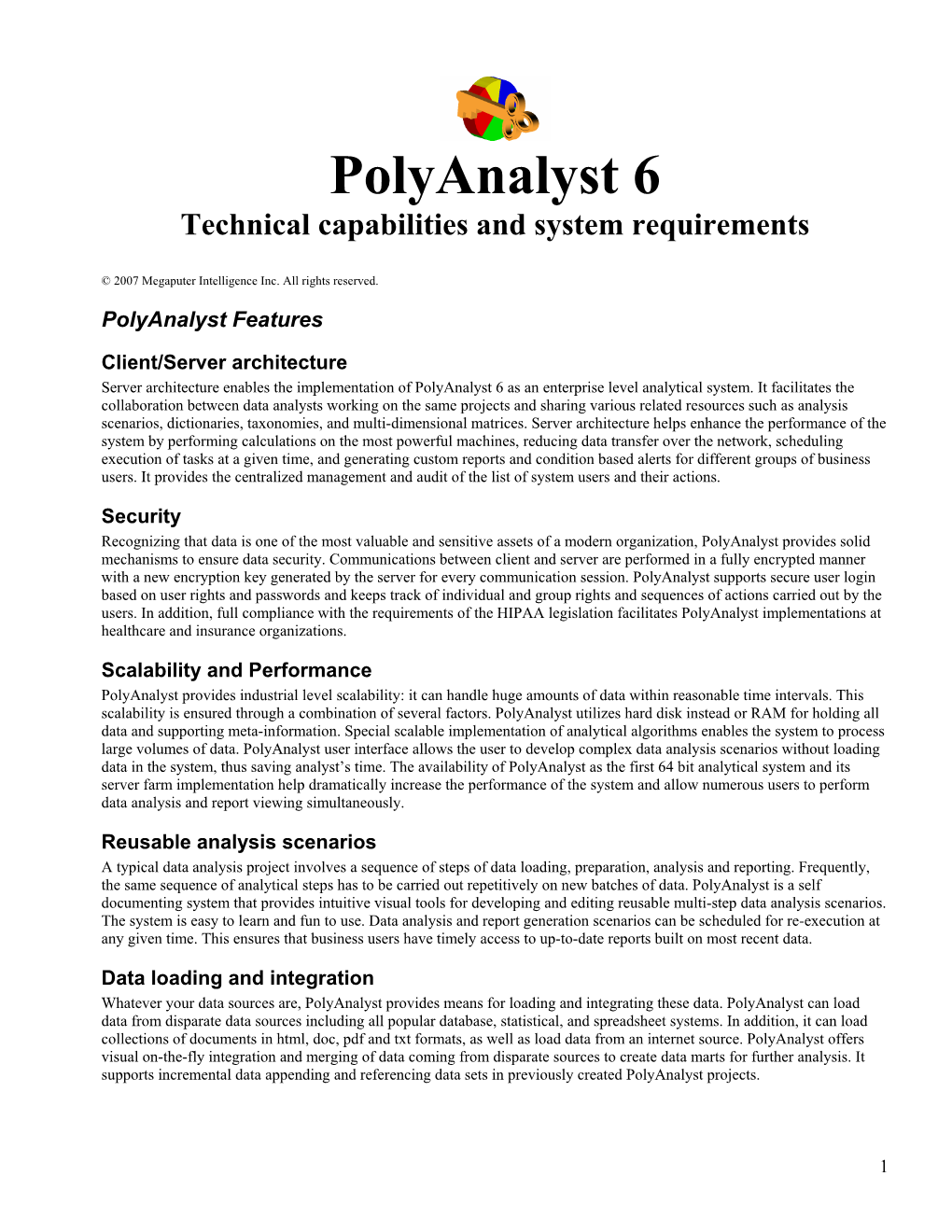 Polyanalyst Technical Capabilities and System Requirements