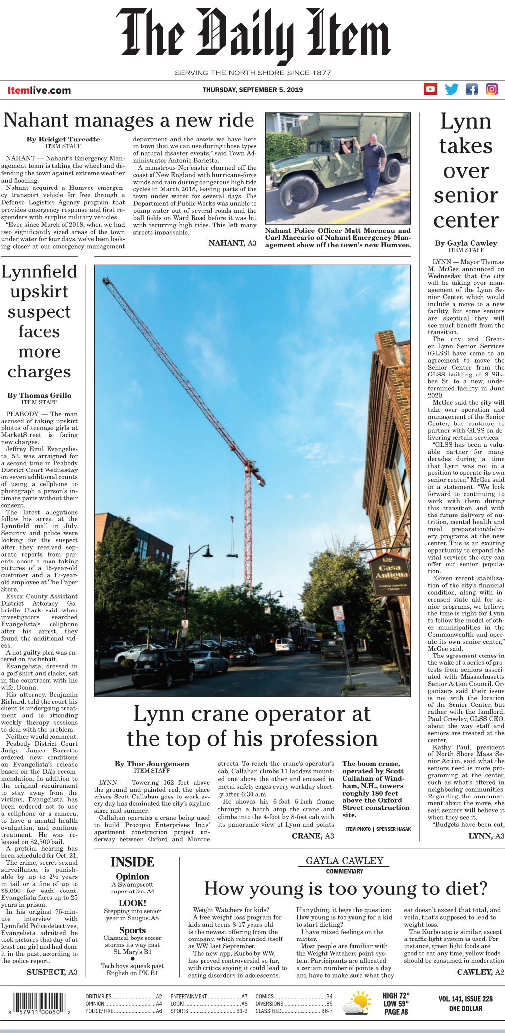 Lynn Takes Over Senior Center Lynn Crane Operator at the Top of His