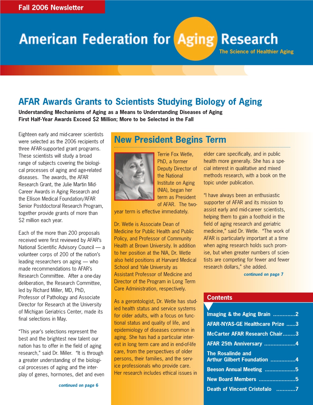 AFAR Awards Grants to Scientists Studying Biology of Aging New