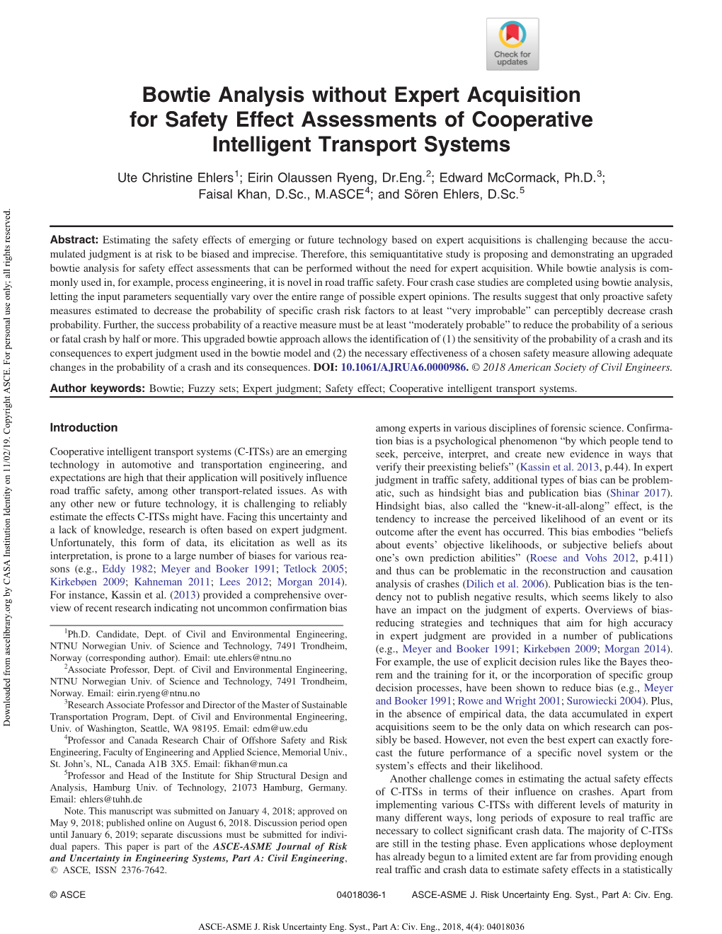 Bowtie Analysis Without Expert Acquisition for Safety Effect Assessments of Cooperative Intelligent Transport Systems
