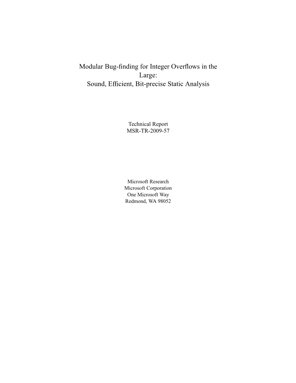 Modular Bug-Finding for Integer Overflows in the Large