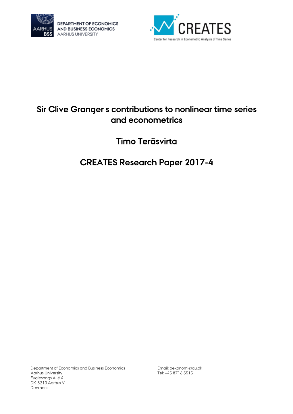 Sir Clive Granger's Contributions to Nonlinear Time Series And