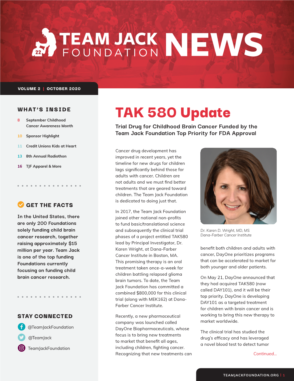 TAK 580 Update 8 September Childhood Cancer Awareness Month Trial Drug for Childhood Brain Cancer Funded by The