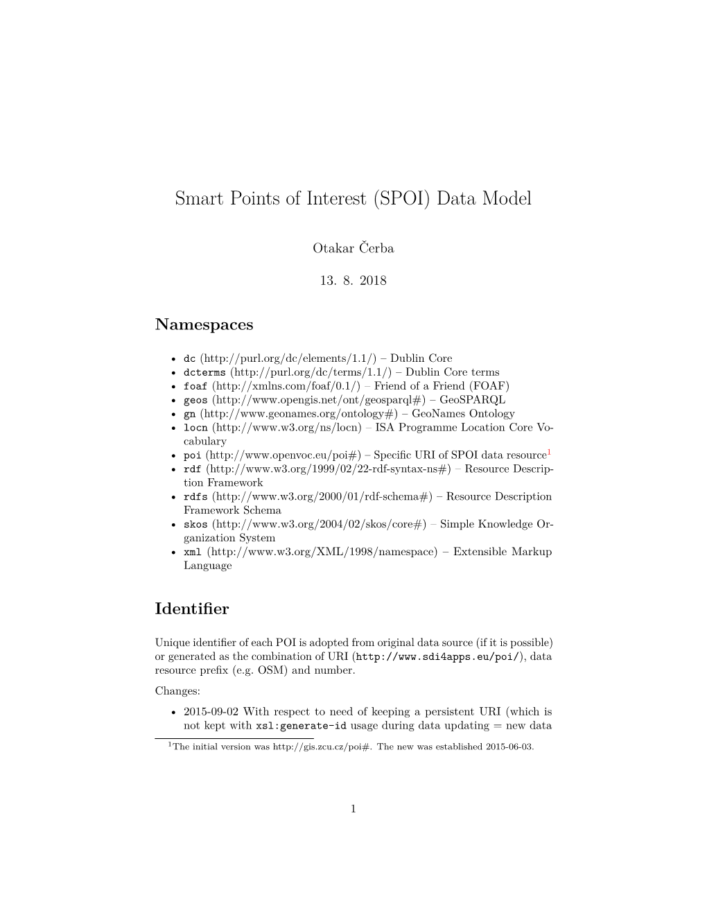 Smart Points of Interest (SPOI) Data Model