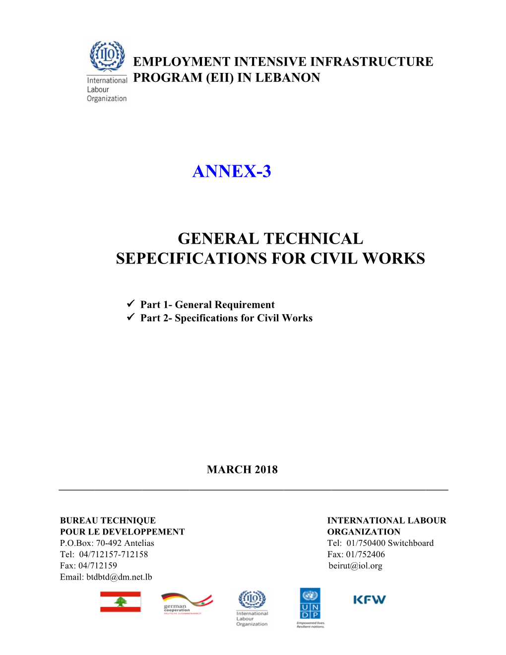 Section Or Number of Sections Shall Prevail Over Those of the General Specification