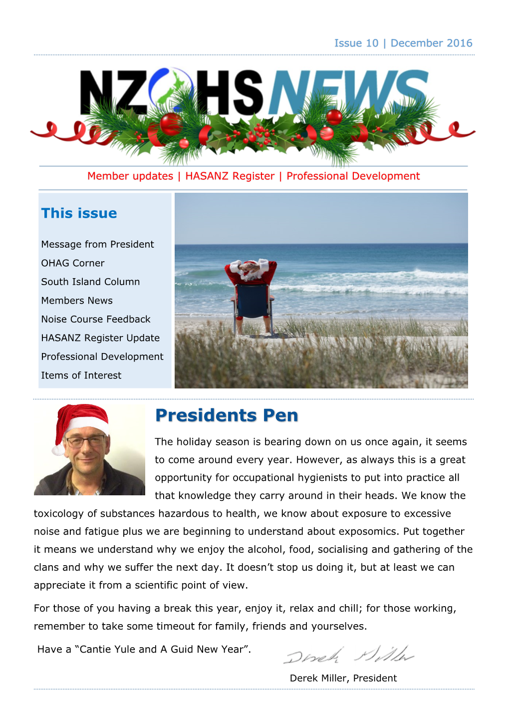 NZOHS Newsletter