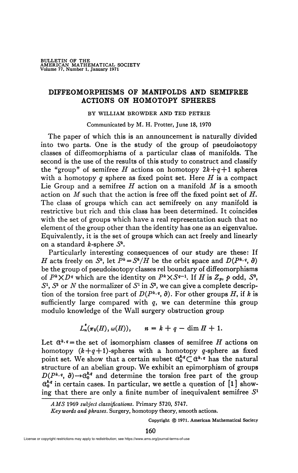 Diffeomorphisms of Manifolds and Semifree Actions on Homotopy Spheres