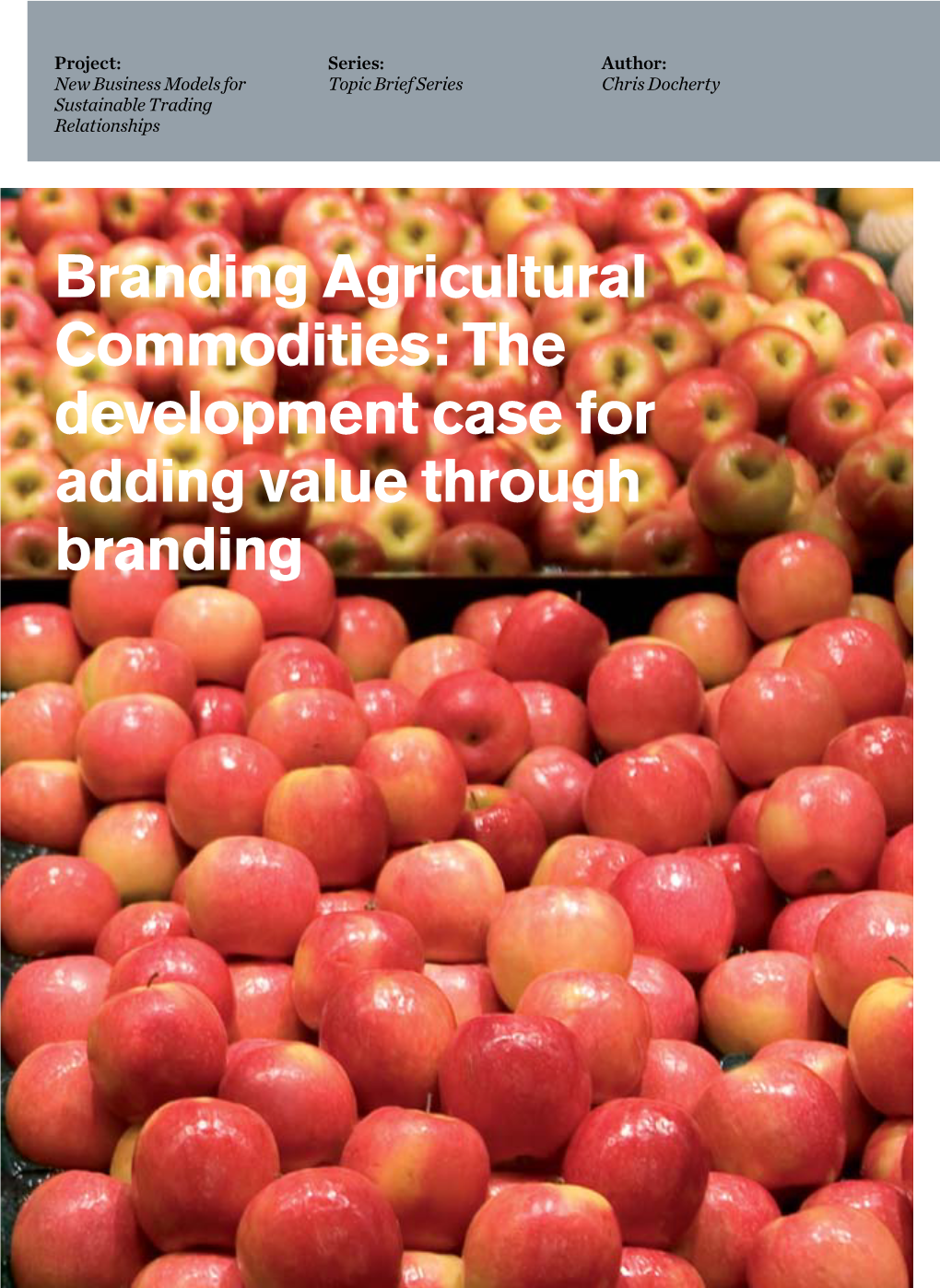 Branding Agricultural Commodities: the Development Case for Adding Value Through Branding