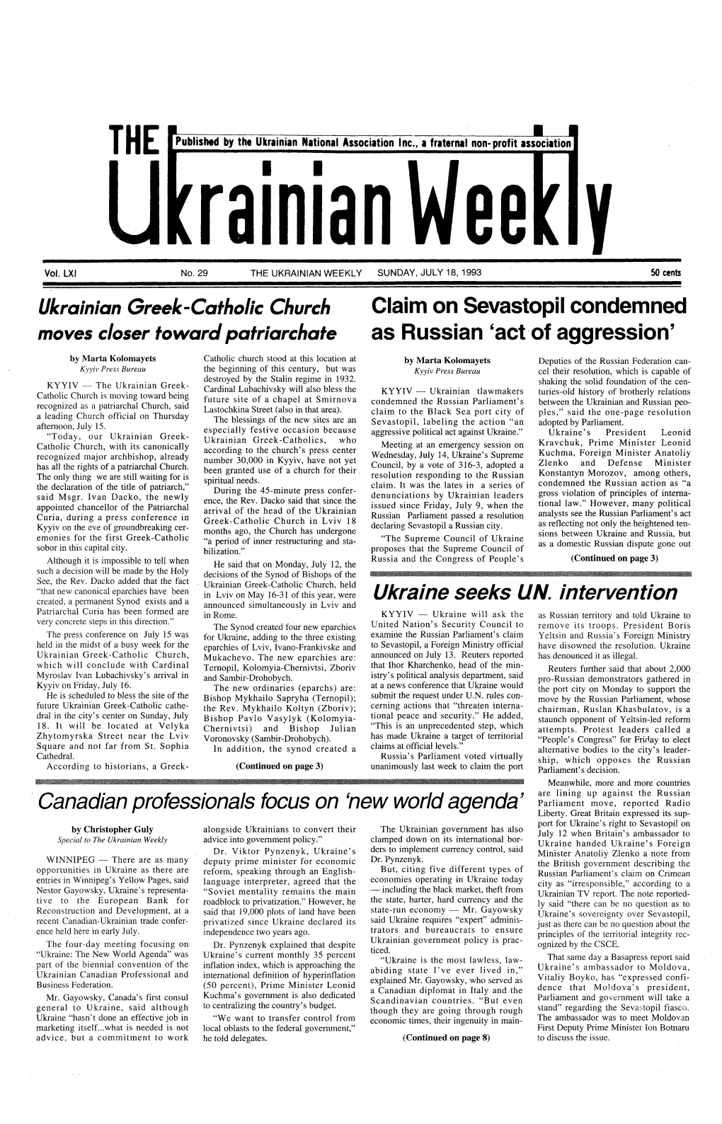 The Ukrainian Weekly 1993