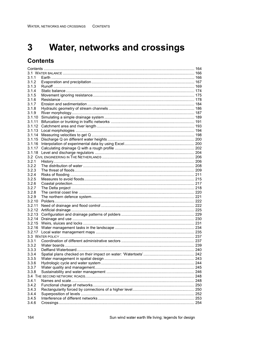 Water, Networks and Crossings Contents Contents