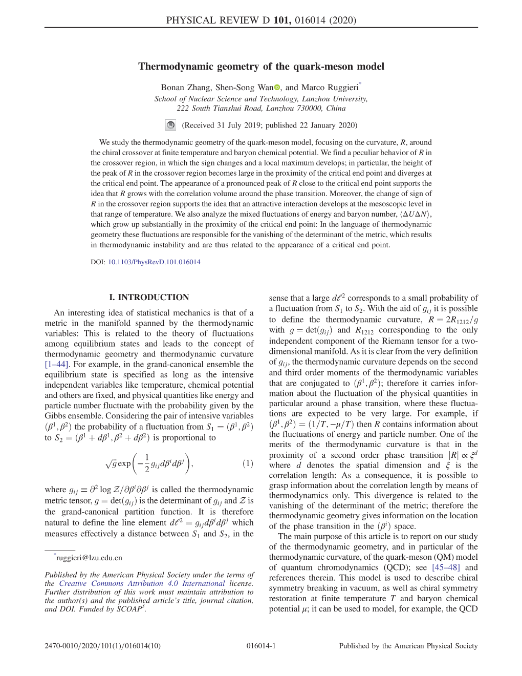 Thermodynamic Geometry of the Quark-Meson Model