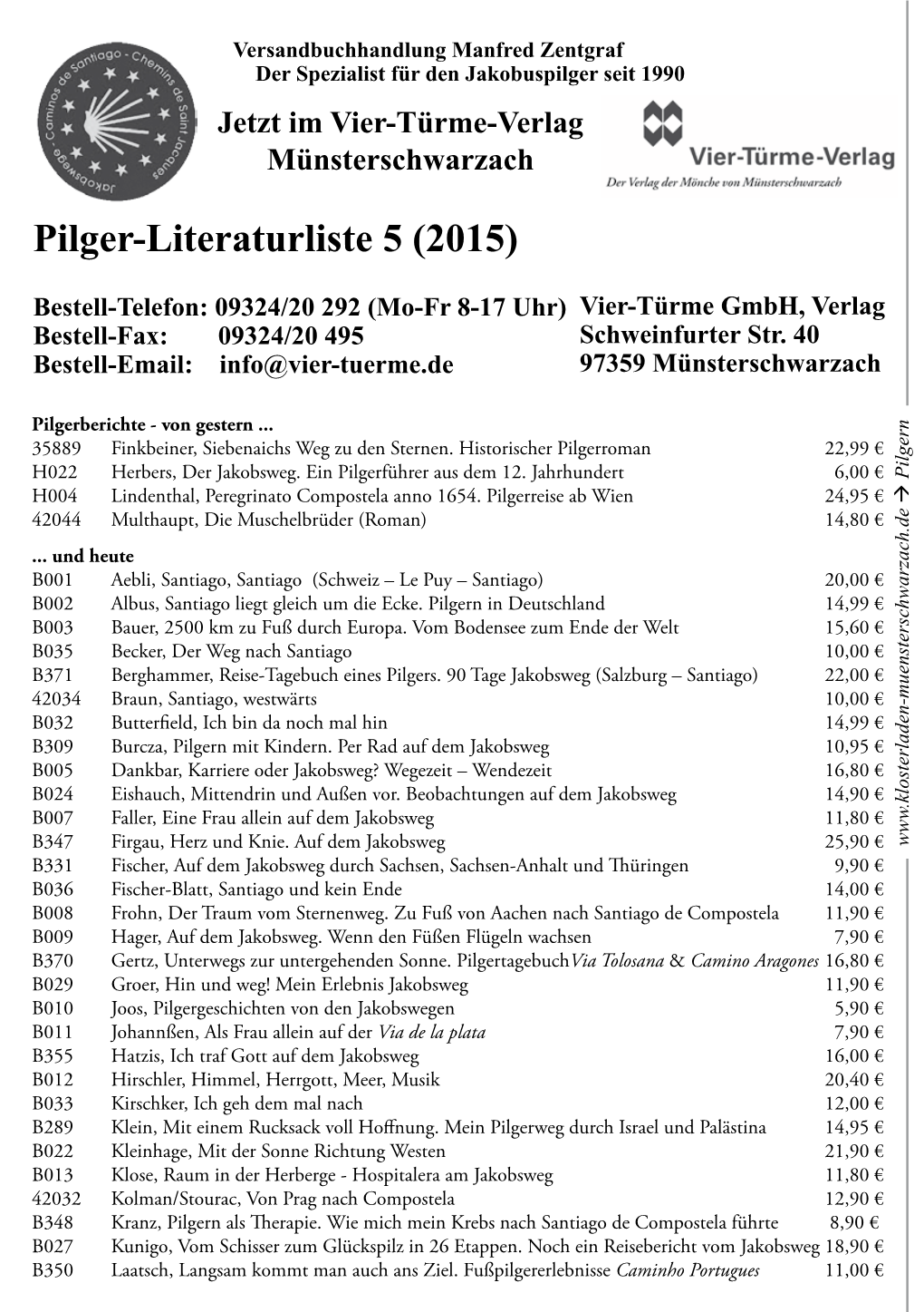 Pilger-Literaturliste 5 (2015)